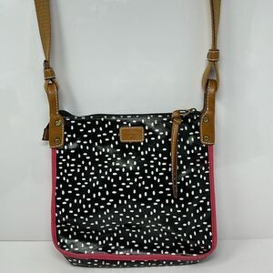 Fossil leather and textile purse